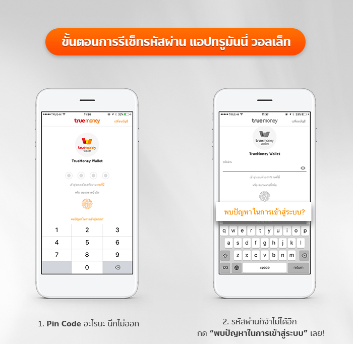 ลืมรหัสผ่าน Truemoney Wallet กู้คืนง่ายนิดเดียวด้วยปลายนิ้ว! | ทรูมันนี่  เป็นไปได้ ได้ทุกคน