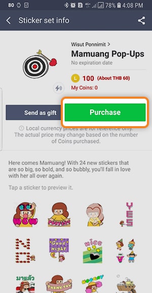 วิธีซื้อ Line Sticker สติกเกอร์ไลน์ ด้วย Truemoney Wallet