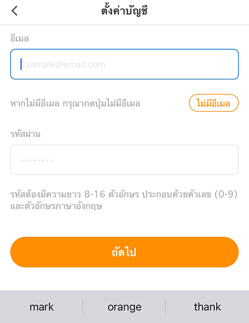truemoneywallet-partner-merchant-howto-regis-20210301-9a 9. กรอกข้อมูลอีเมล์และข้อมูลที่จำเป็นทั้งหมด