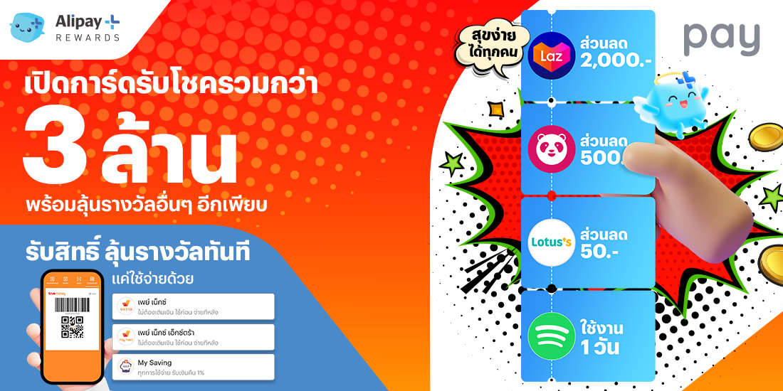 My Saving (KKP)ใช้แล้วคุ้ม! รับ 1 สิทธิ์ ลุ้นรางวัล ทันที15 พ.ย. 66 - 31 ธ.ค. 66 โปรโมชันทรูมันนี่