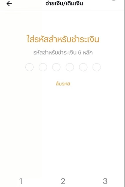 3. กรอกรหัสชำระเงินทรูมันนี่ 6 หลัก