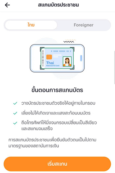 รับเงินคืน 20 บาท เมื่อซื้อแพ็กเกจเสริมผ่านทรูแอป 3. ดูขั้นตอน และกดปุ่ม <b>เริ่มสแกน</b>