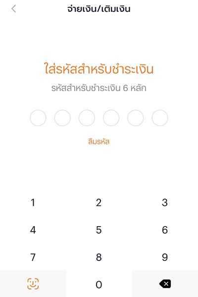 4. <b>ใส่รหัสผ่านสำหรับการชำระเงิน</b> ผ่านทรูมันนี่